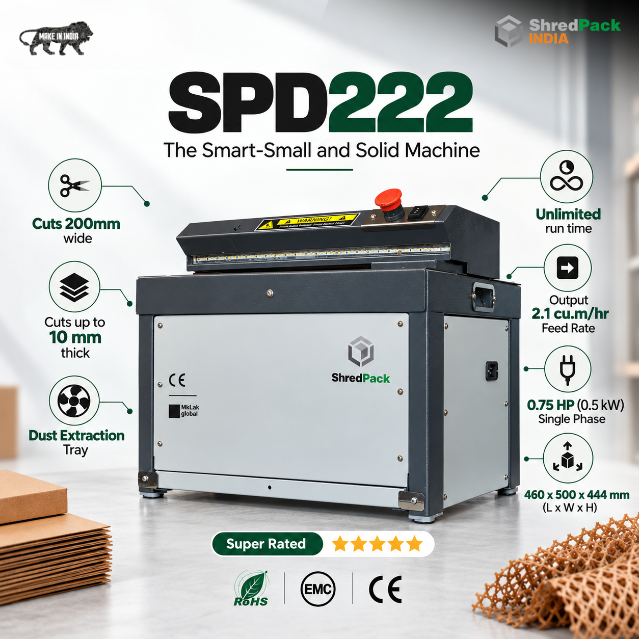 Desktop Cardboard Shredder Machine | ES/SPD222 - Image 2